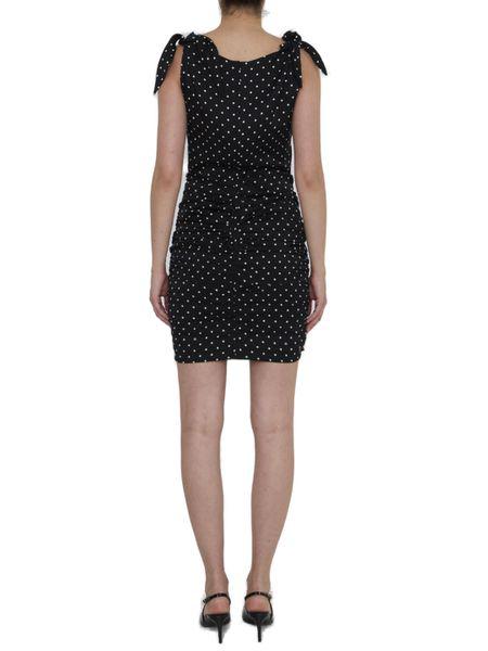 DOLCE & GABBANA Elegant Polka-Dot Silk Midi Dress