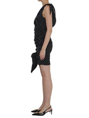 DOLCE & GABBANA Elegant Polka-Dot Silk Midi Dress