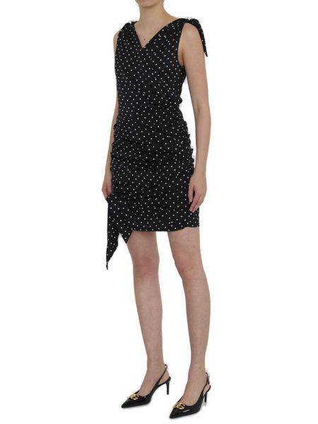 DOLCE & GABBANA Elegant Polka-Dot Silk Midi Dress