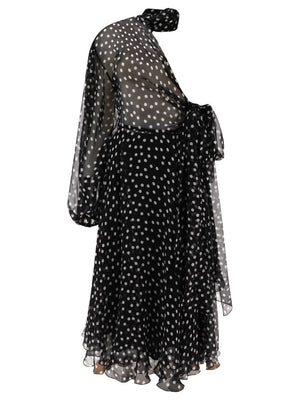 DOLCE & GABBANA Women's White Polka Dot Midi Skirt for Spring/Summer 2024