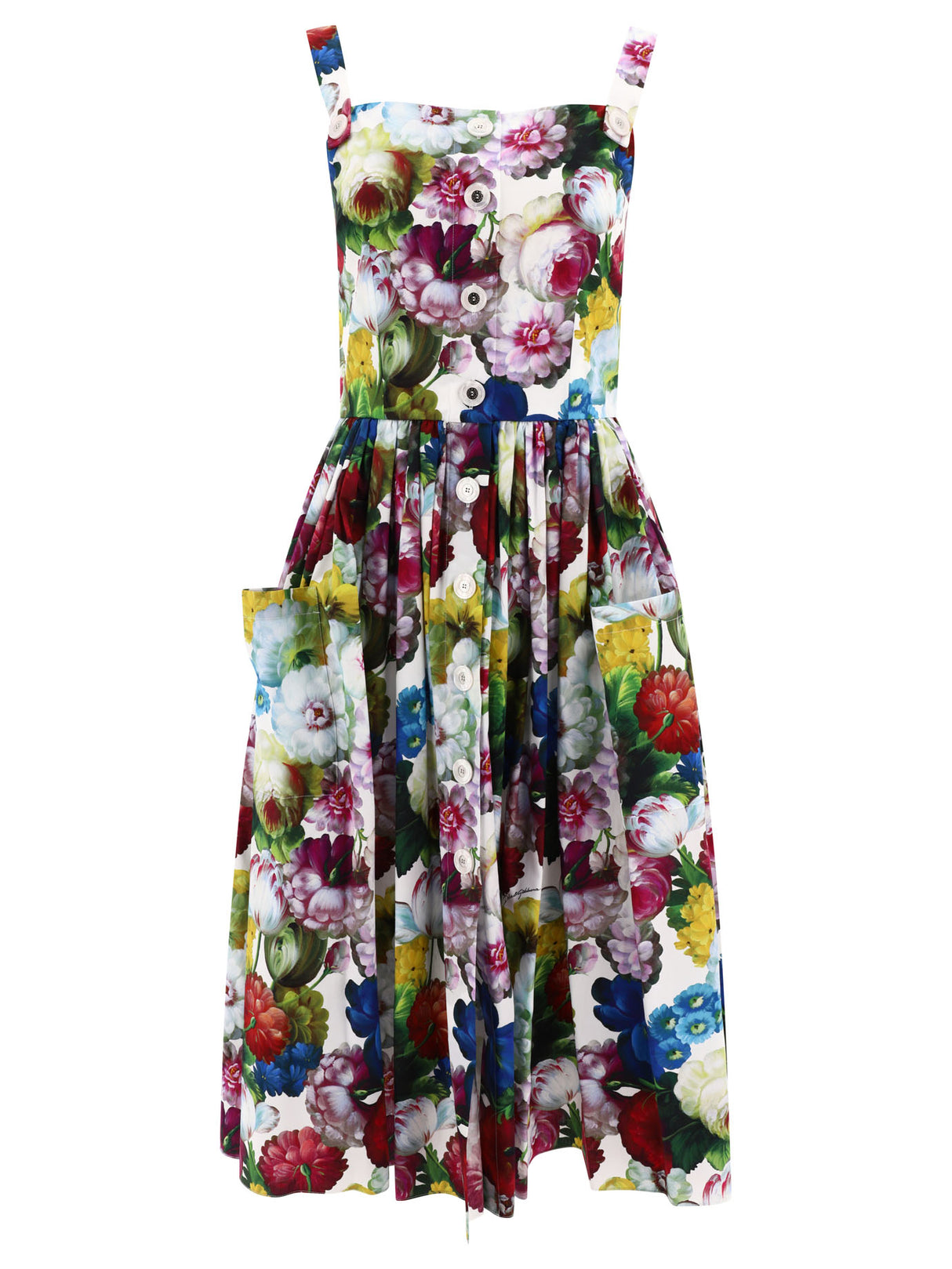 DOLCE & GABBANA Nocturnal Flower Print Dress for Women - SS24 Collection