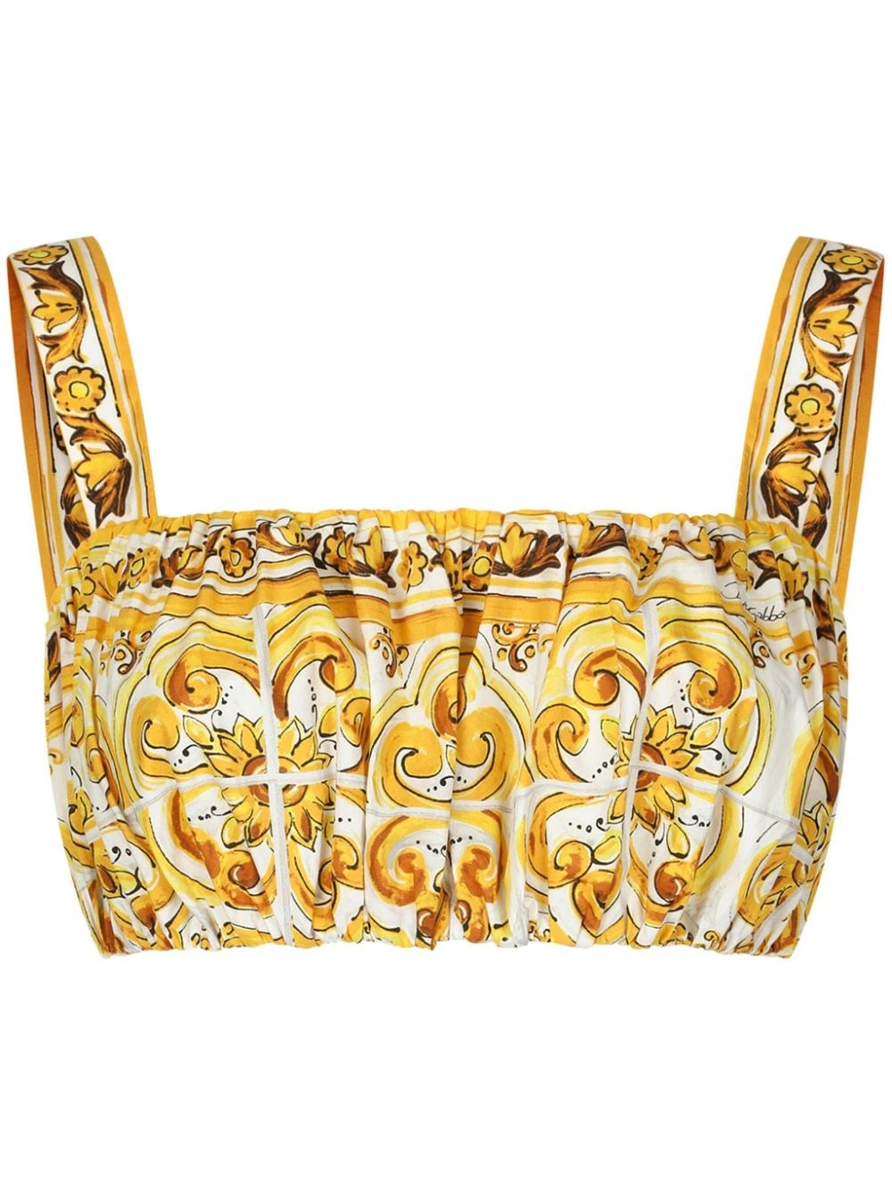 DOLCE & GABBANA Majolica Print Cropped Mini Top