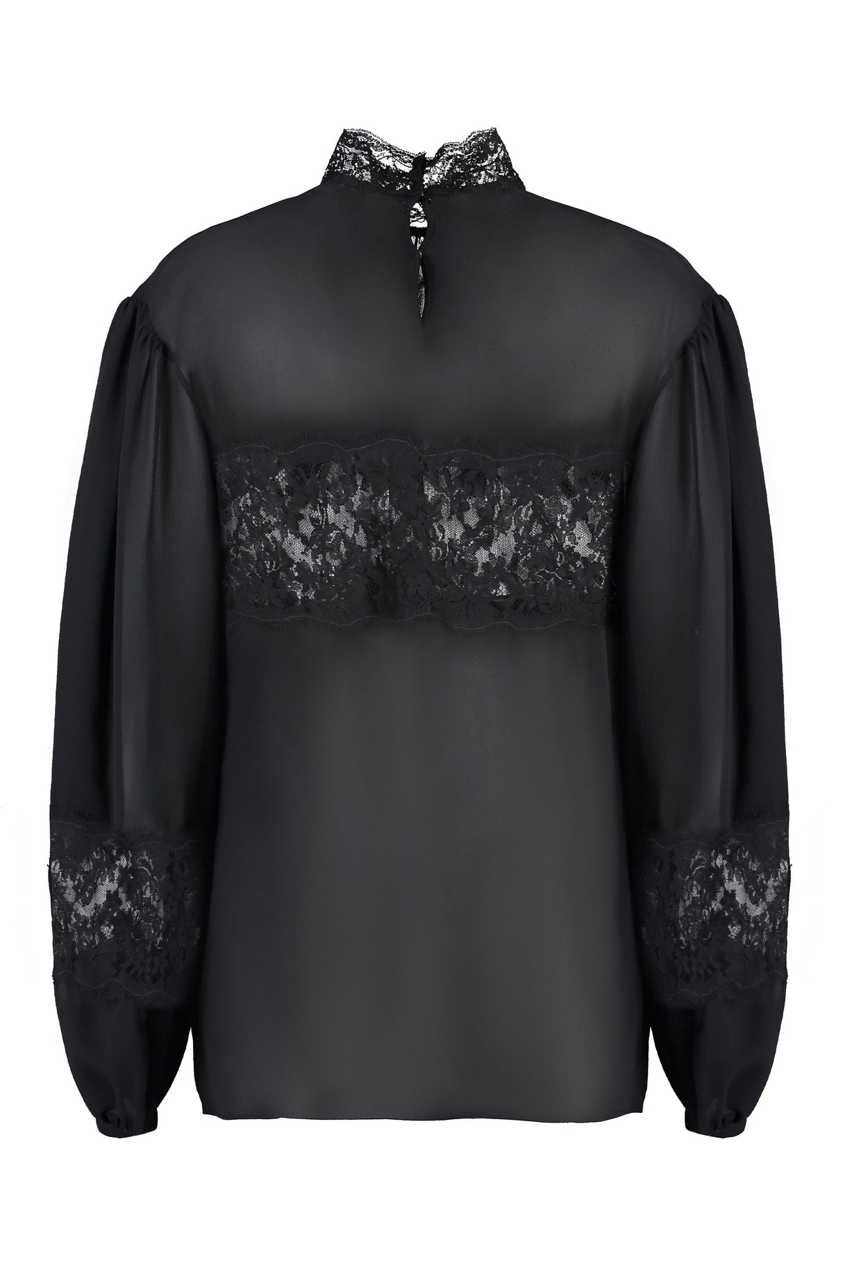 DOLCE & GABBANA Elegant Black Lace and Georgette Blouse for Women