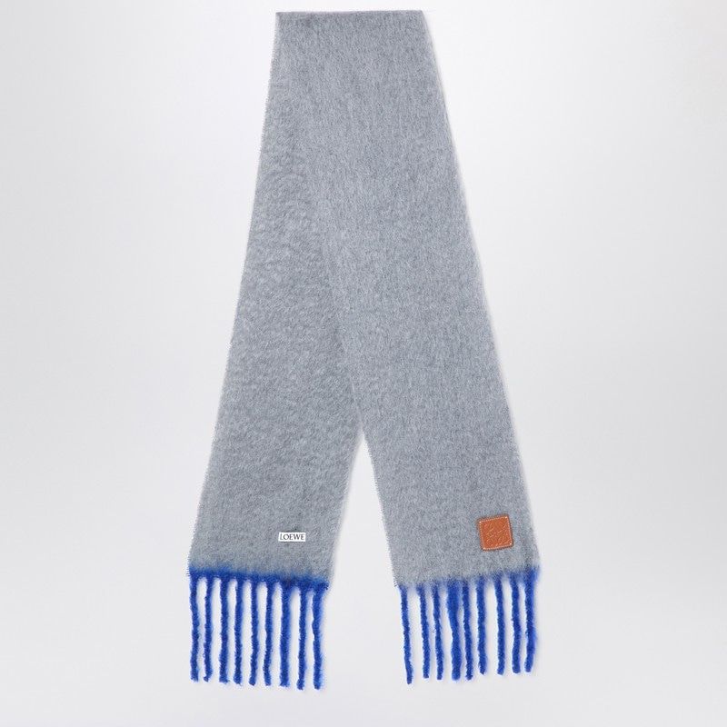 LOEWE Mohair and Wool Blend Scarf with Decorative Fringes