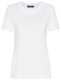 DOLCE & GABBANA White Lace Logo T-Shirt for Women