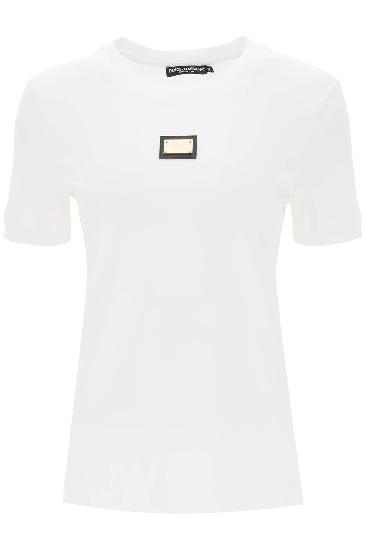 DOLCE & GABBANA White Cotton T-Shirt for Women - FW23 Collection