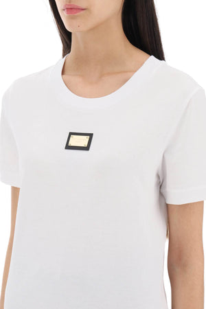 DOLCE & GABBANA White Cotton T-Shirt for Women - FW23 Collection