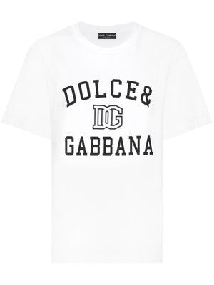 DOLCE & GABBANA Oversized Cotton Logo T-Shirt - Size 40 IT