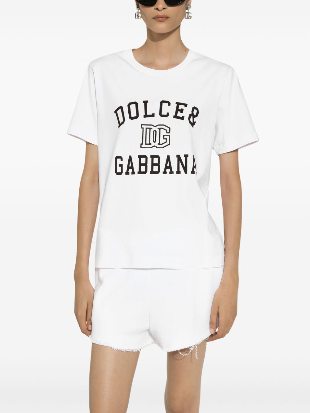 DOLCE & GABBANA Oversized Cotton Logo T-Shirt - Size 40 IT