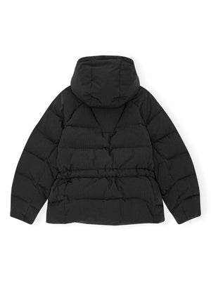 Áo Khoác Puffer Oversized Có Nơ Điểm Nhấn