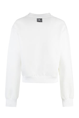 Sweatshirt Cotton Trắng Nữ Đính Ví Cổ - SS24