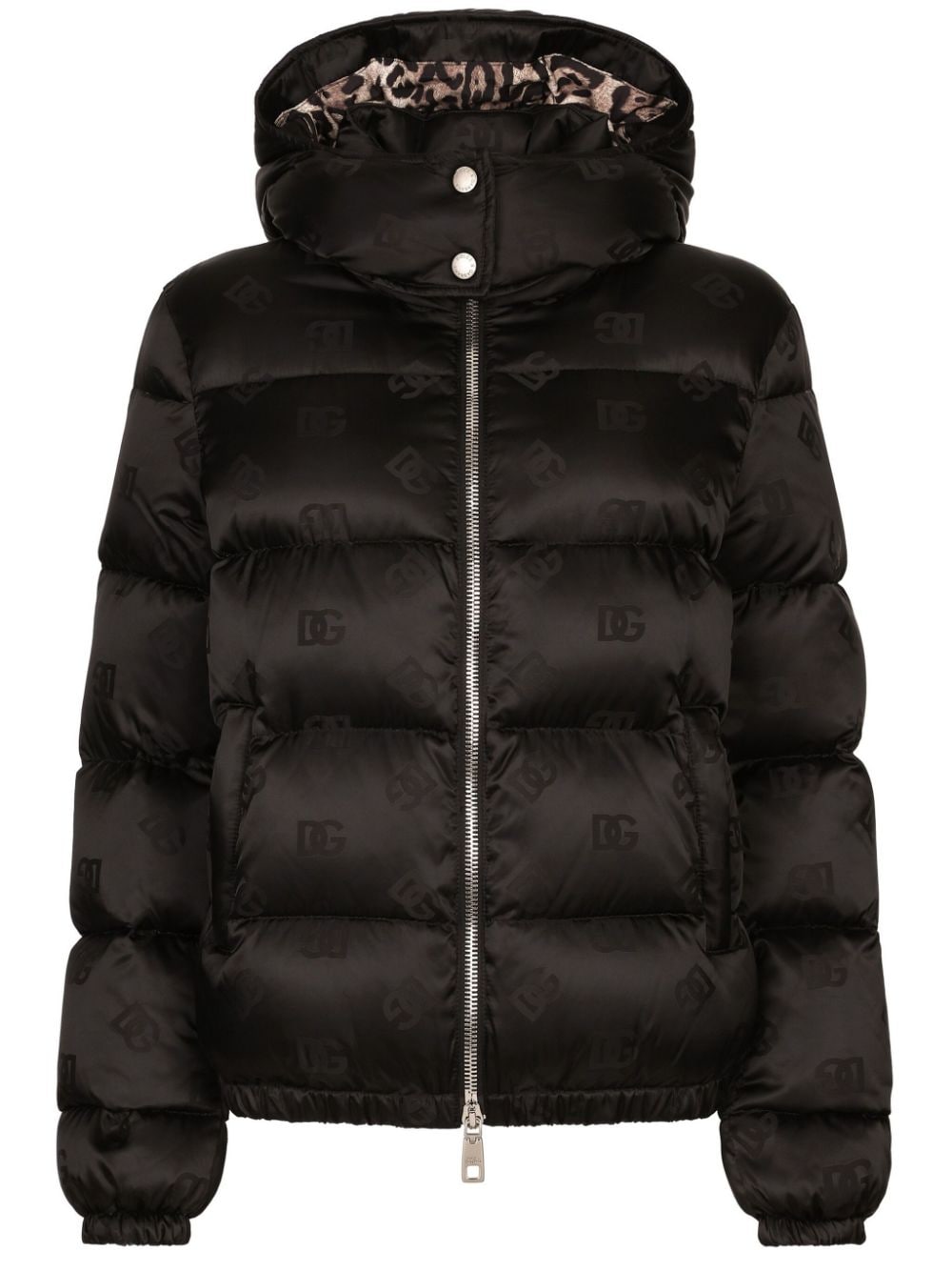 DOLCE & GABBANA MONOGRAM-JACQUARD PUFFER JACKET