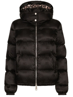 Áo Khoác Puffer Monogram Đen