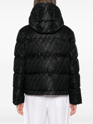 FENDI Signature FF Pattern Short Down Jacket