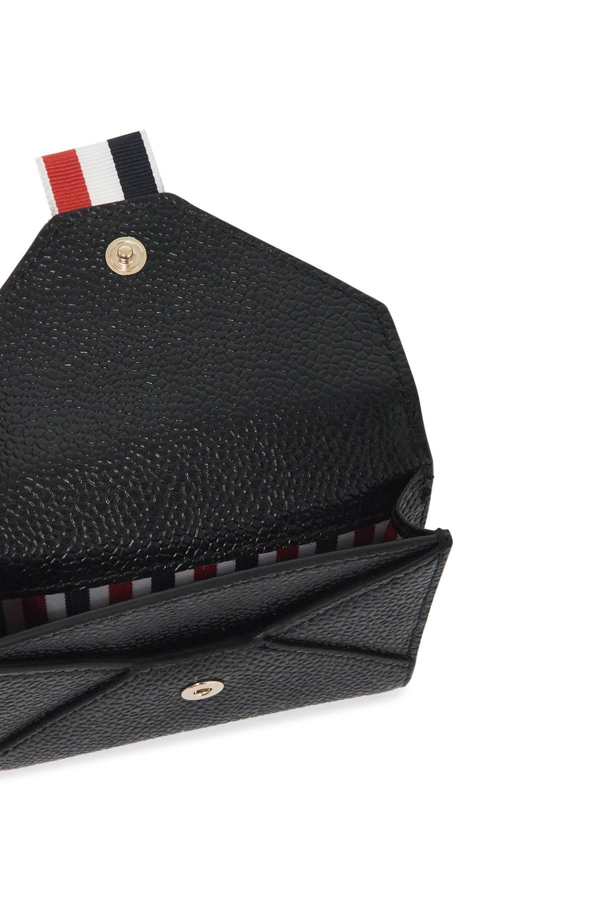 THOM BROWNE Chic Pebble Leather Envelope Card Holder