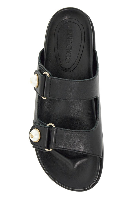 JIMMY CHOO Black Fayence Slide Sandals for Women