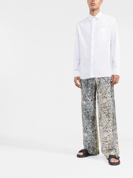 FENDI Vintage Map Silk Pants for Men