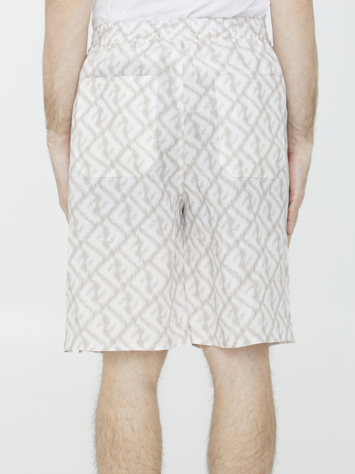 FENDI Gray Linen Shorts for Men - SS24 Collection