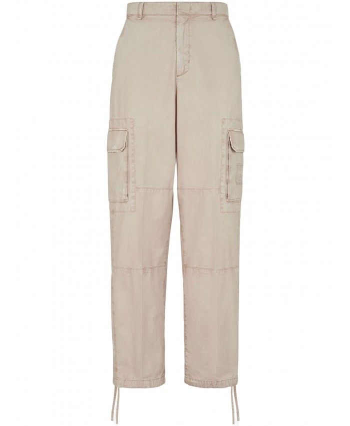 FENDI Men's Cotton Logo Cargo Pants - Adjustable Ankles, Nude & Neutrals