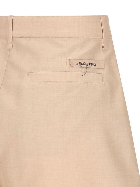 FENDI Men's Tan Wool Bermuda-Shorts for SS24