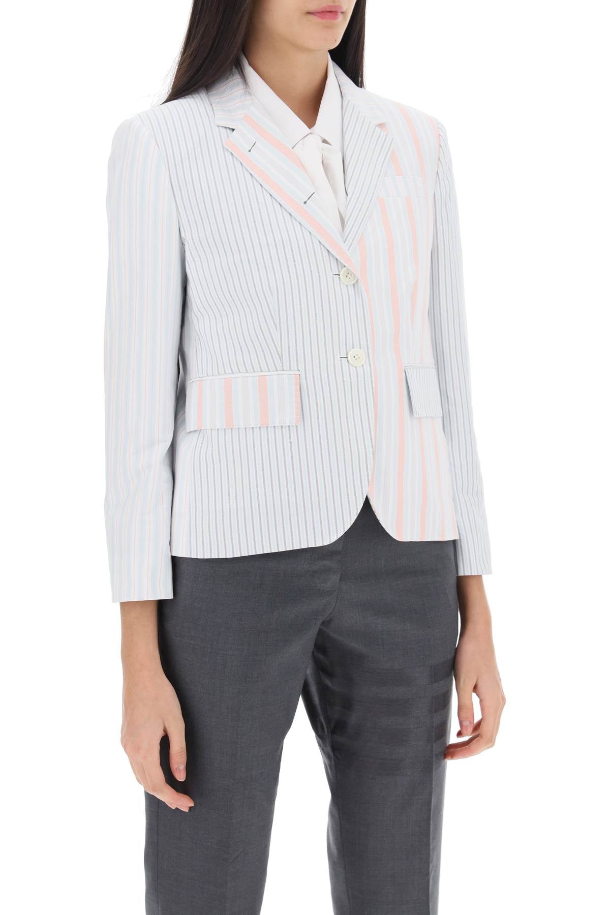 THOM BROWNE Multicolor Striped Oxford Blazer