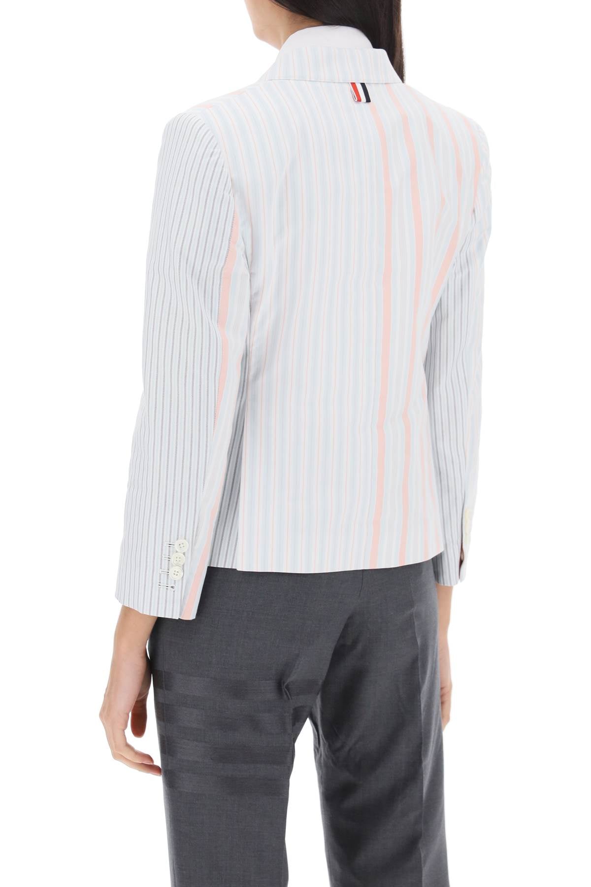 THOM BROWNE Multicolor Striped Oxford Blazer