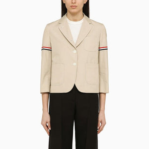 THOM BROWNE Khaki Cotton-Blend Short Blazer for Women