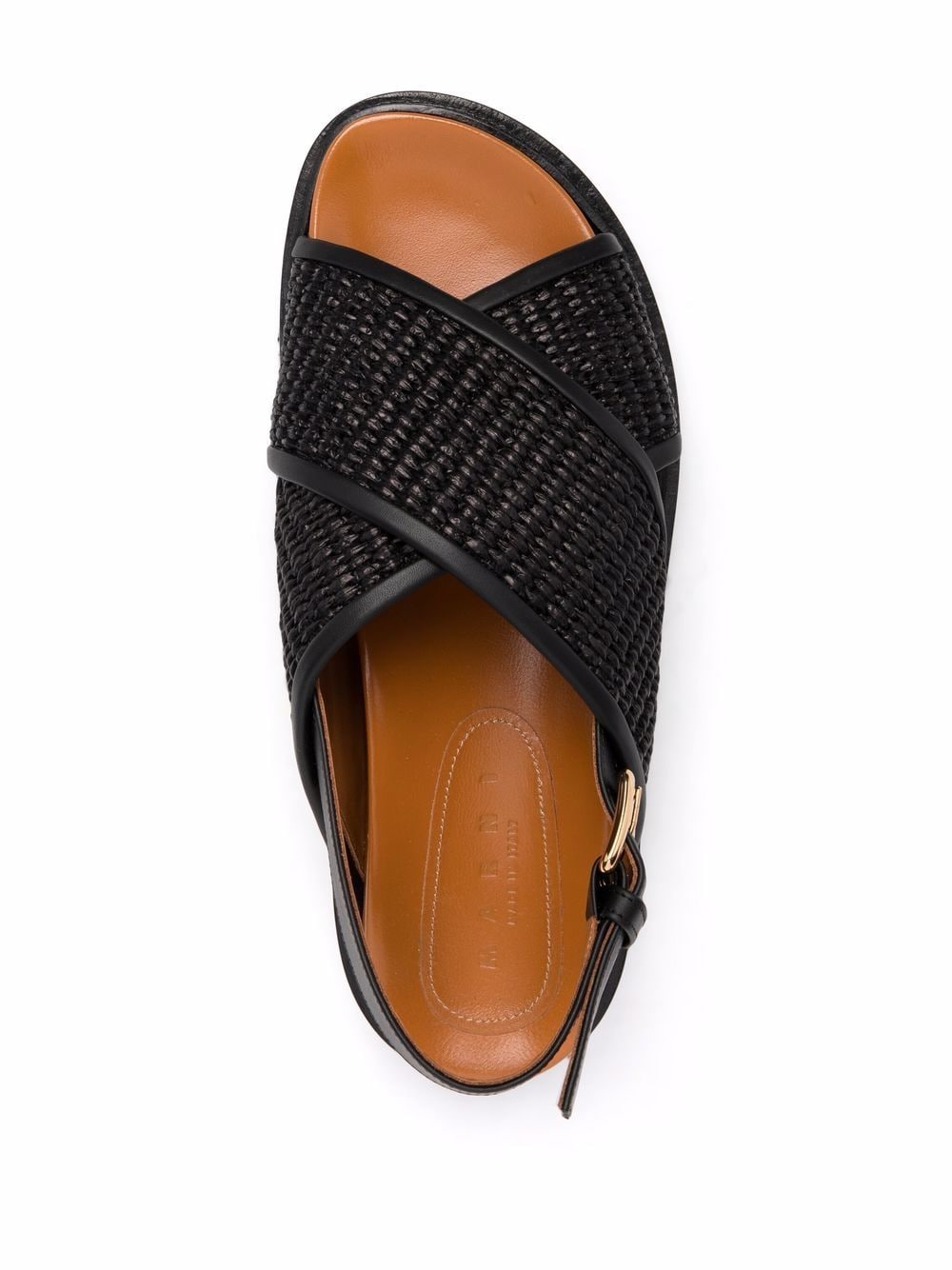 MARNI Raffia and Leather Trim Sandals