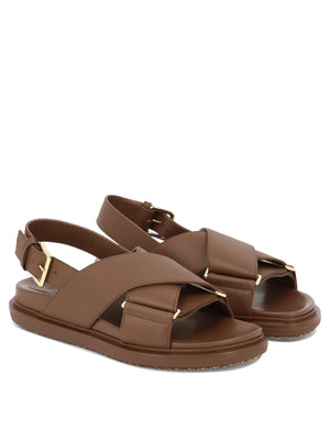 MARNI Stylish Brown Leather Sandals for Women - 2024 Collection