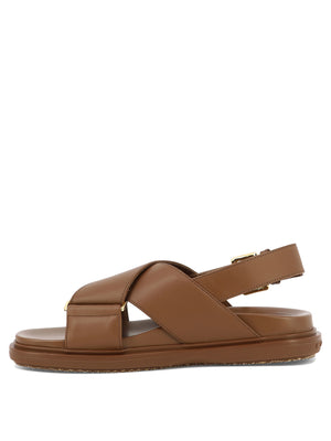 MARNI Stylish Brown Leather Sandals for Women - 2024 Collection