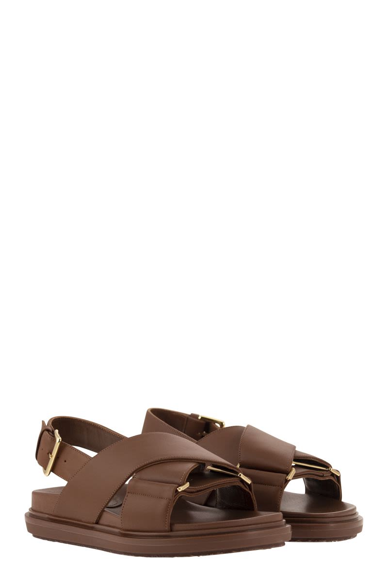 MARNI Criss-Cross Leather Sandals