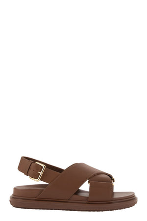 MARNI Criss-Cross Leather Sandals