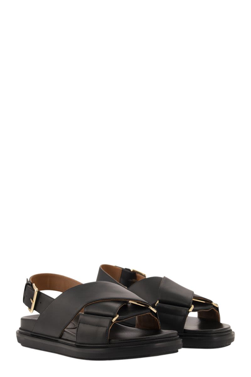 MARNI Criss-Cross Leather Sandals