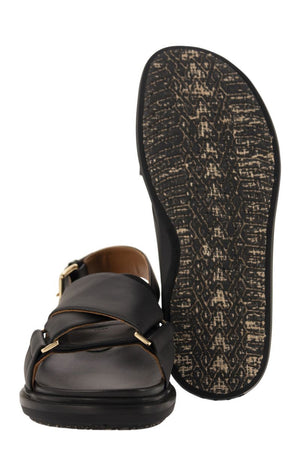 MARNI Criss-Cross Leather Sandals