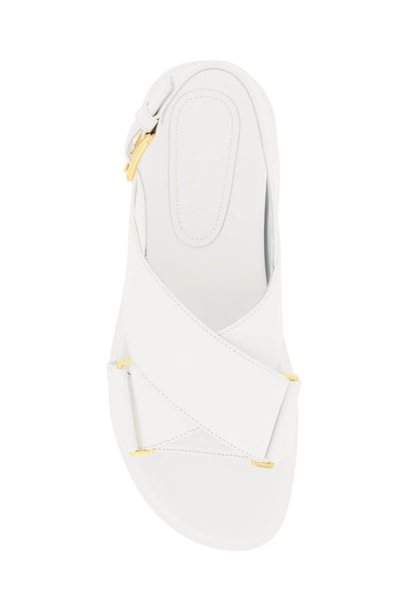 MARNI Criss-Crossing Leather Sandals for Women in White
