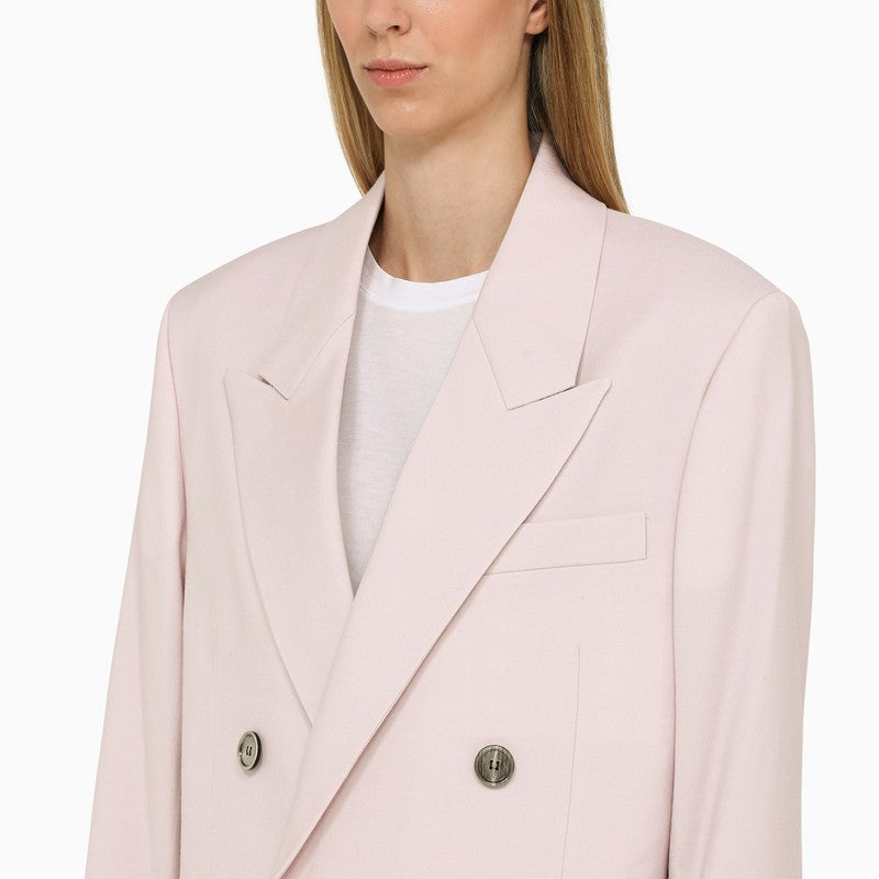 AMI PARIS Powder-Coloured Double-Breasted Jacket for Women - FW23