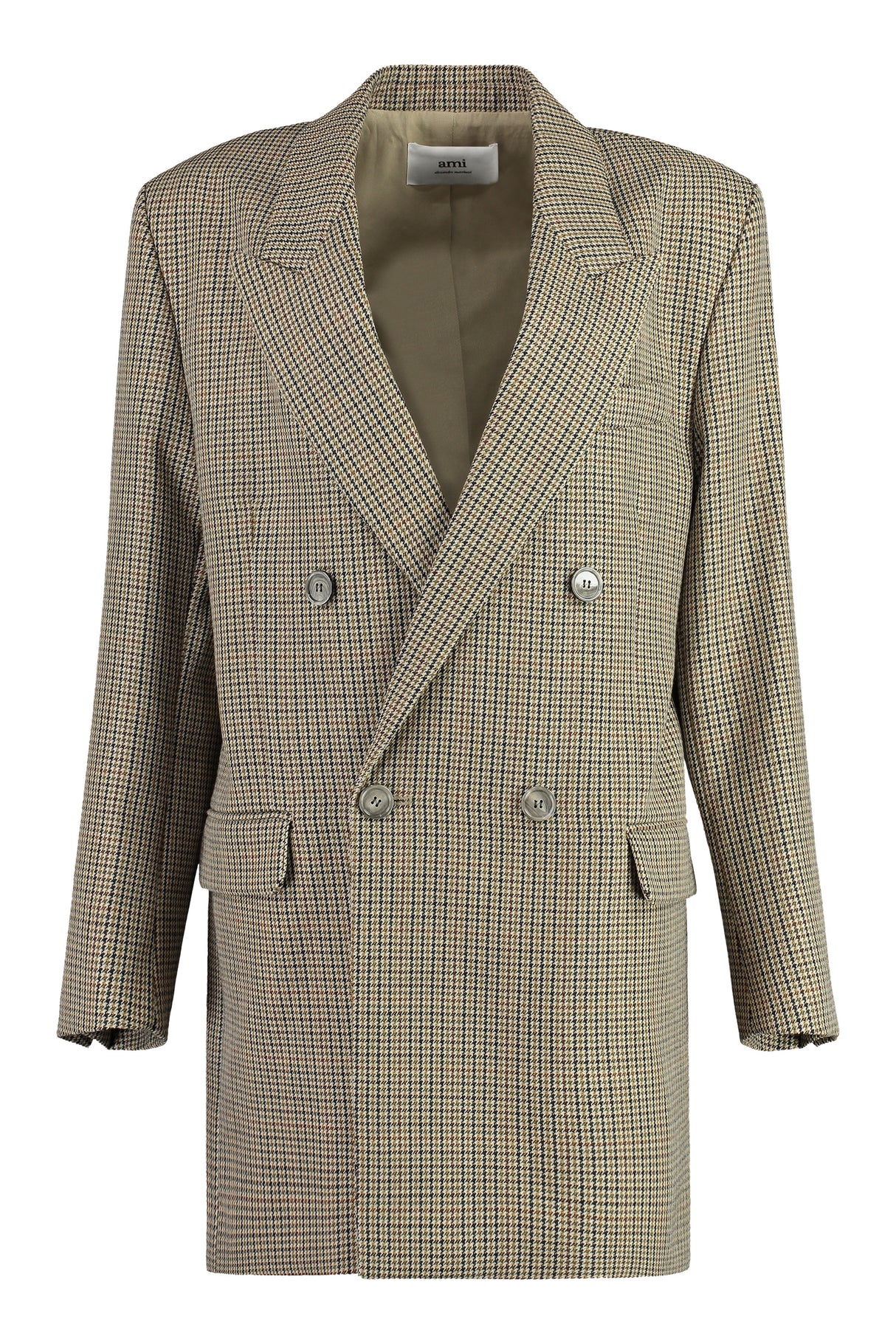AMI PARIS Double-Breasted Houndstooth Blazer for Women - FW23