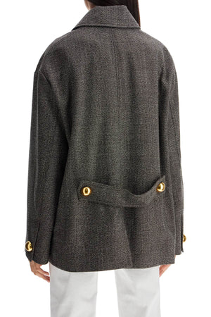 AMI PARIS Oversized Wool and Cotton Blend Jacket - Size 36