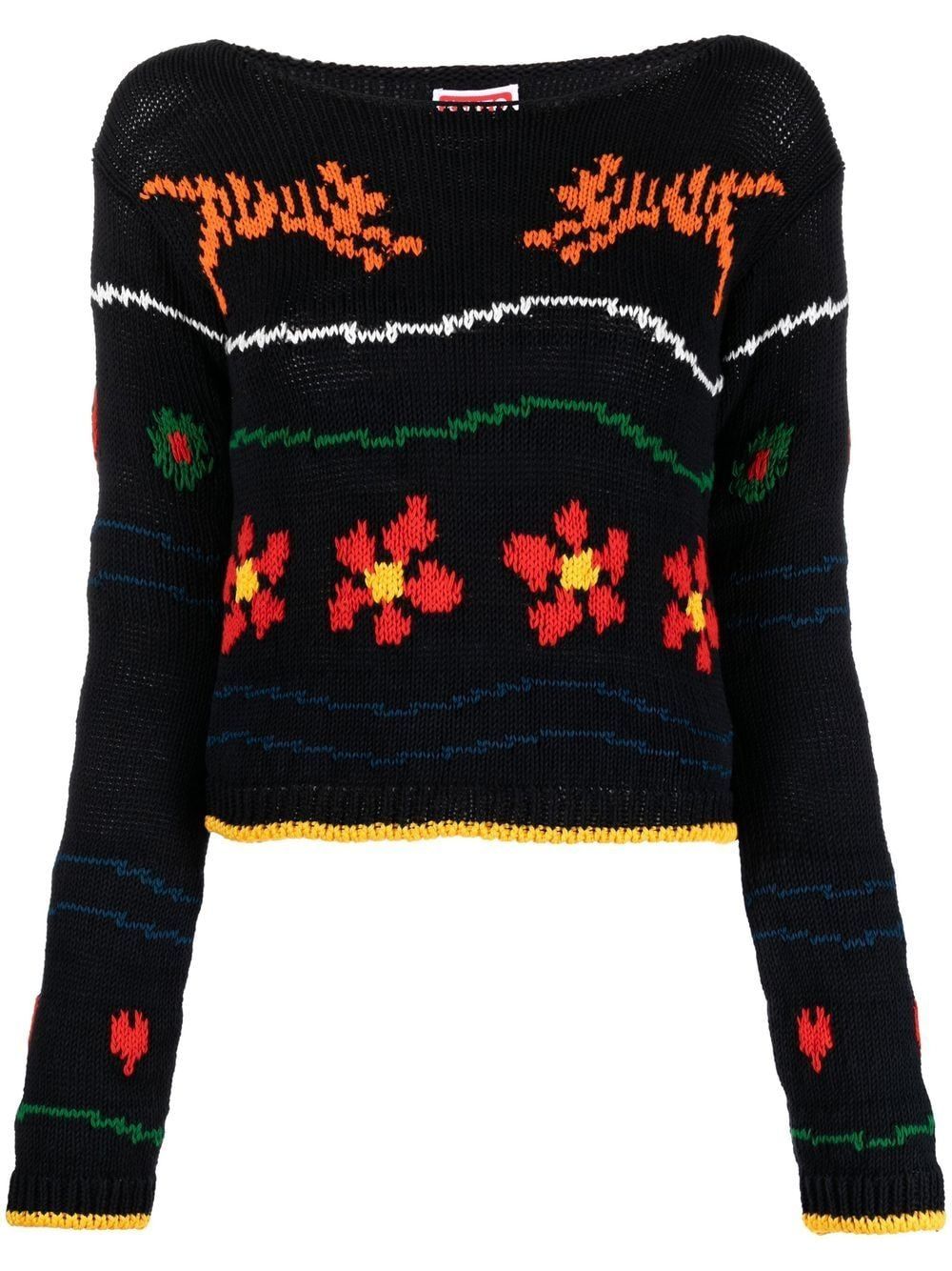 KENZO Multicolor Embroidered Women's Jumper, Perfect for Spring/Summer 2024