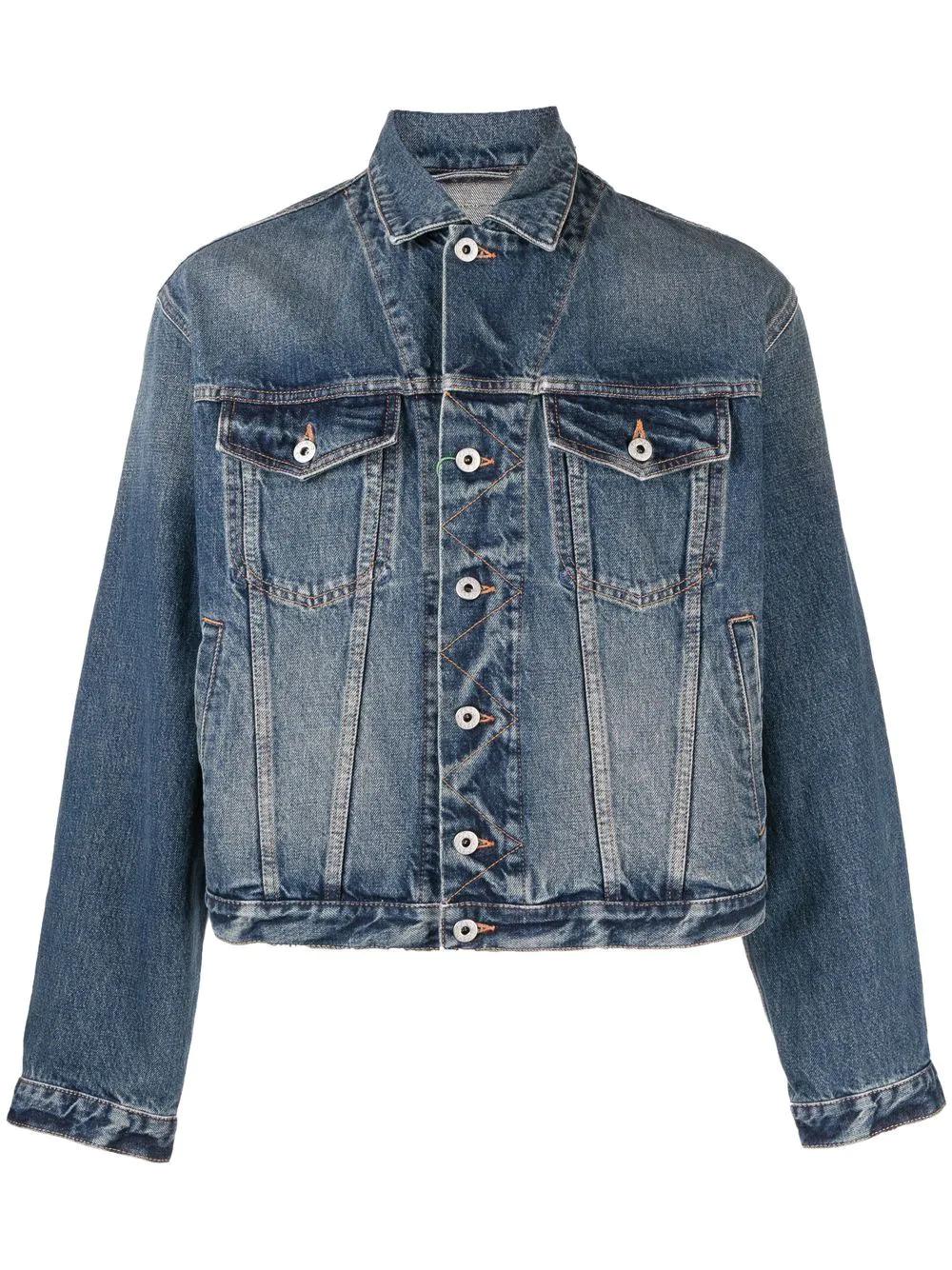 KENZO Men's Blue Denim Jacket with Contrast Stitching and 100% Cotton for SS23