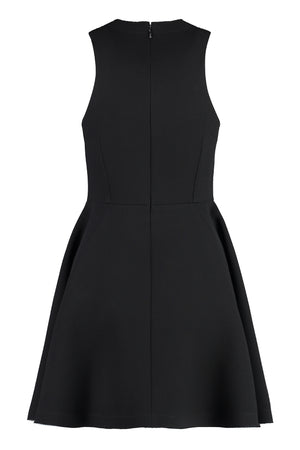 AMI PARIS Black Flared Creased and Pleated Dress for Women