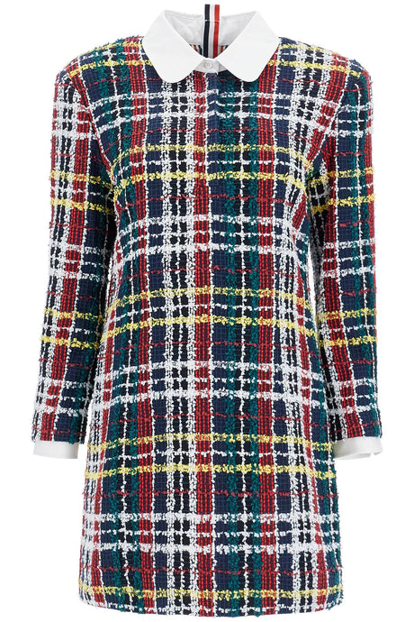 THOM BROWNE Chic Mini Sheath Dress with Shirt-Style Details