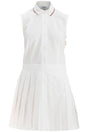 THOM BROWNE Pleated Cotton Mini Dress for Women