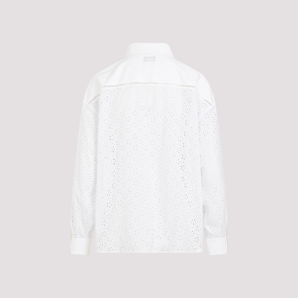 KENZO White Cotton Broderie Anglaise Shirt for Women - SS24 Collection