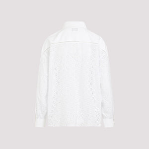 KENZO White Cotton Broderie Anglaise Shirt for Women - SS24 Collection