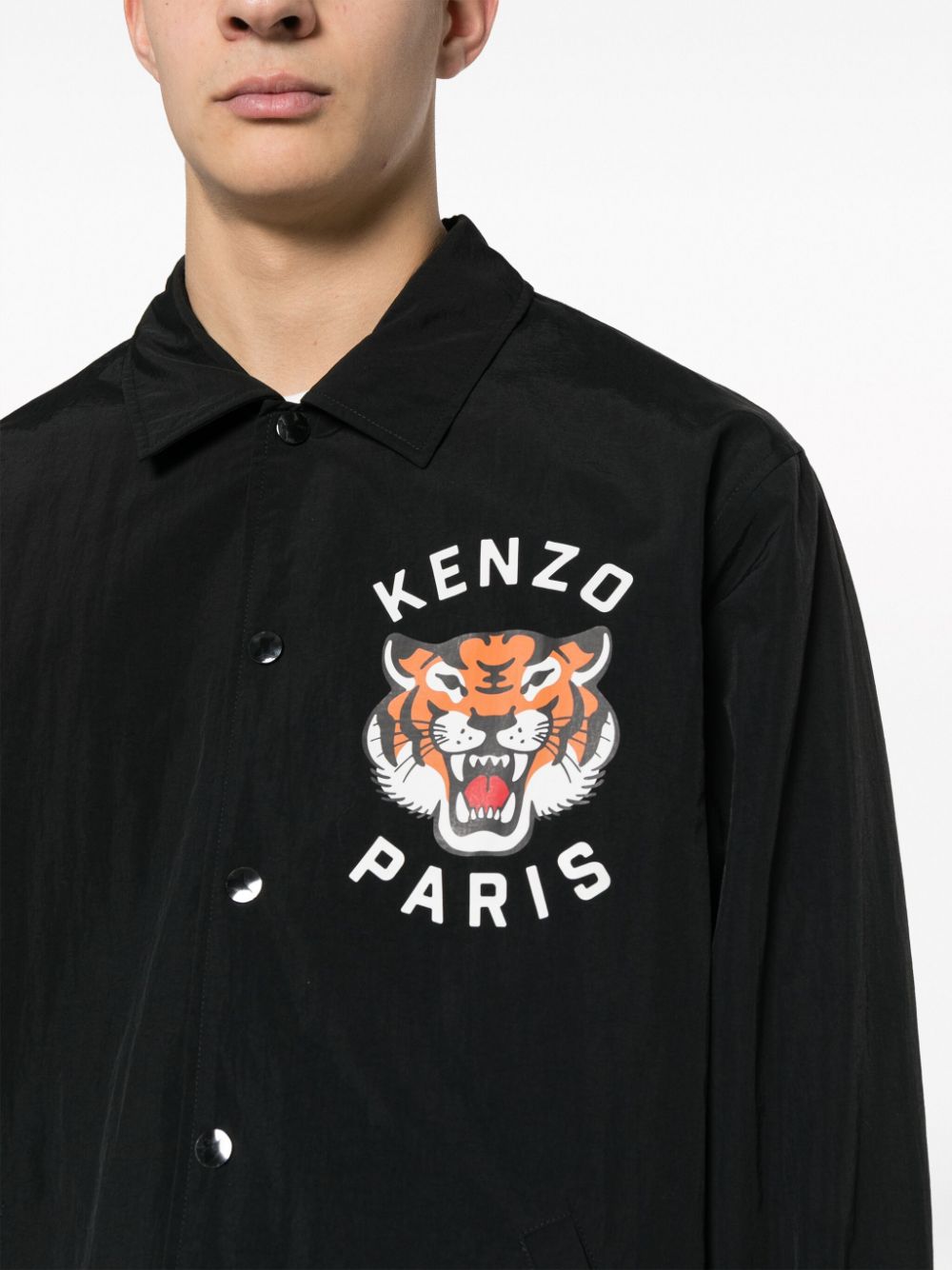 KENZO Sleek Black Men's Jacket for Year-Round Style