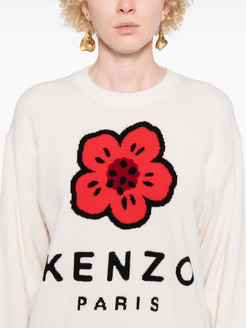 KENZO Wool Flower Knit Sweater - Regular Fit