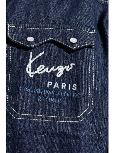 KENZO Indigo Blue Denim Shirt for Men