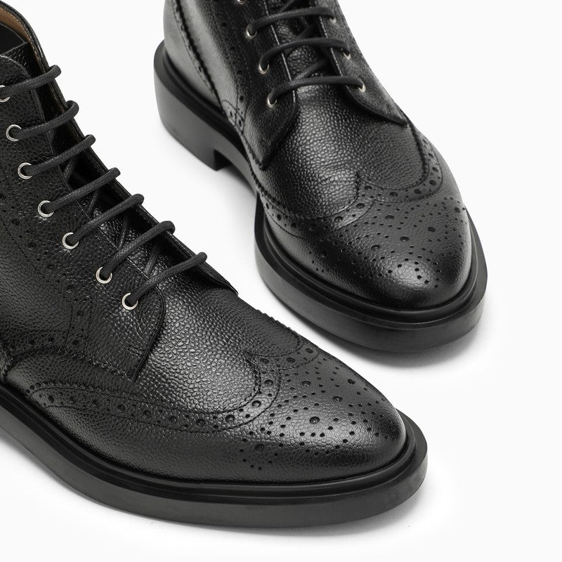 THOM BROWNE Black Leather Beatles Boot - Spring/Summer 2023