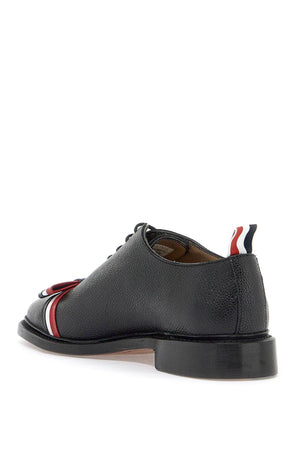 THOM BROWNE Tricolour Lace-Up Moccasin Shoes for Women in Black